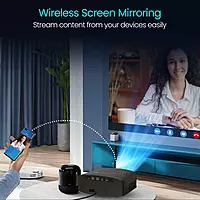 Portronics Beem 490 Smart LED Projector | 1080p Full HD, Auto Focus, Streaming Apps, 6000 lm | Portable Projector with Remote Controller (Black)