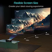 Portronics Beem 490 Smart LED Projector | 1080p Full HD, Auto Focus, Streaming Apps, 6000 lm | Portable Projector with Remote Controller (Black)