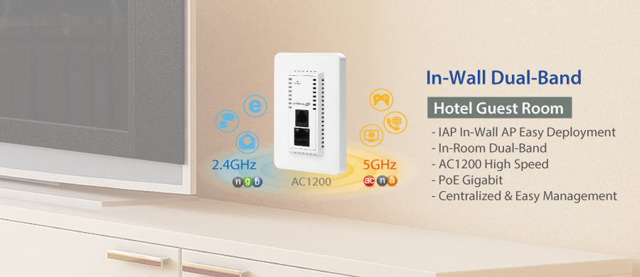 Edimax IAP1200 ,2x2 AC1200 Dual Band in-Wall PoE Access Point, Wireless AP for Single and Multiple Locations, Multiple SSIDs for Security Management, white Edimax IAP1200 ,2x2 AC1200 Dual Band in-Wall PoE Access Point, Wireless AP for Single and Multiple Locations, Multiple SSIDs for Security Management, white