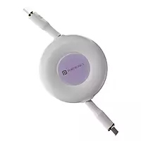 Portronics [ Upgraded Konnect Recoil ] PD Type C to Type C Cable 60W Pd Fast Charging Cable,Retractable Charging Cable,Compatibility with iPhone 15 Series & Type C Smartphones.