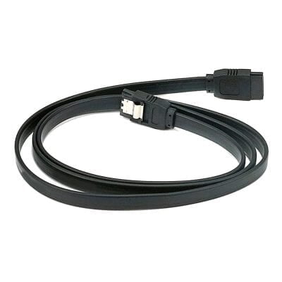 Nippon Labs 10-Inch SATA Cable - Locking Latch 90 To 180 Degree Black