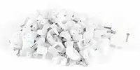 Cable Clips With Metal Nail | 8Mm Diameter Wire Fastener Circle - (Pack Of 100)