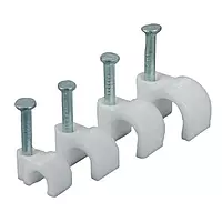 Cable Clips With Metal Nail | 8Mm Diameter Wire Fastener Circle - (Pack Of 100)