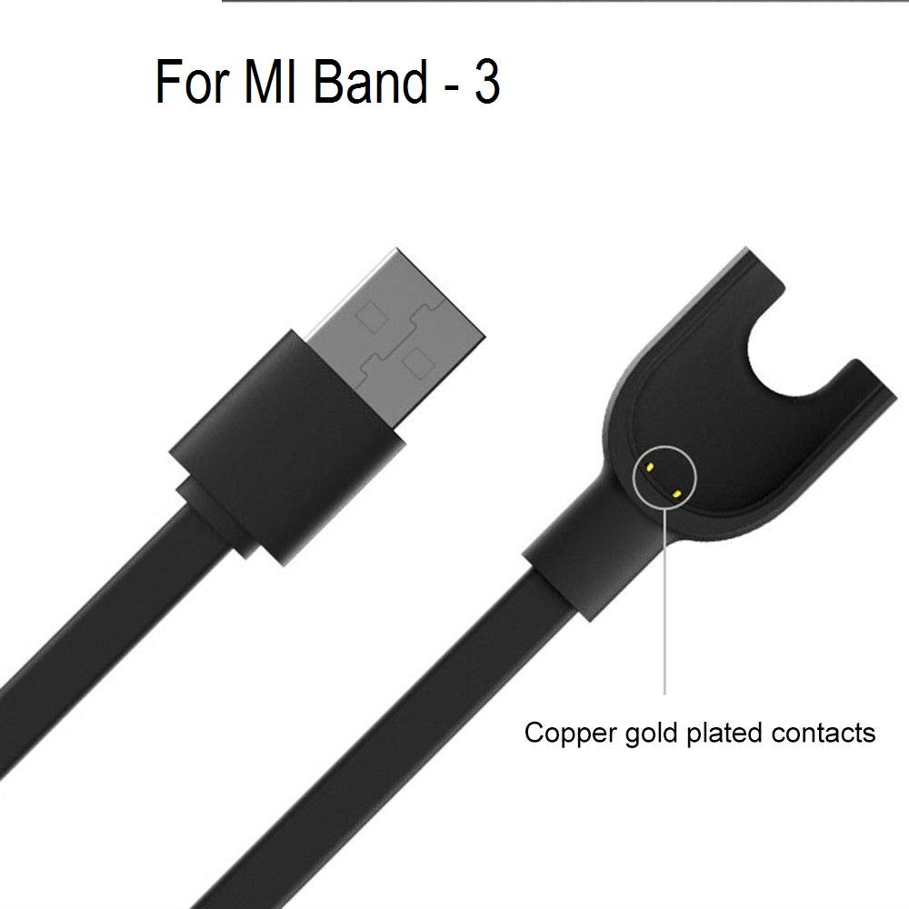 Xiaomi Mi Band 3 USB Charger Cable – Replacement Charging Dock with Copper Contacts, Portable Fast Charge Cord Compatible with Mi Band 3 Smart Bracelet