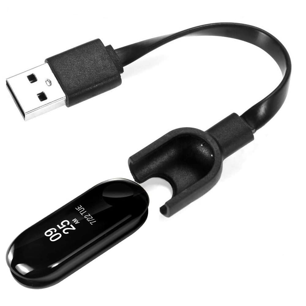 Xiaomi Mi Band 3 USB Charger Cable – Replacement Charging Dock with Copper Contacts, Portable Fast Charge Cord Compatible with Mi Band 3 Smart Bracelet