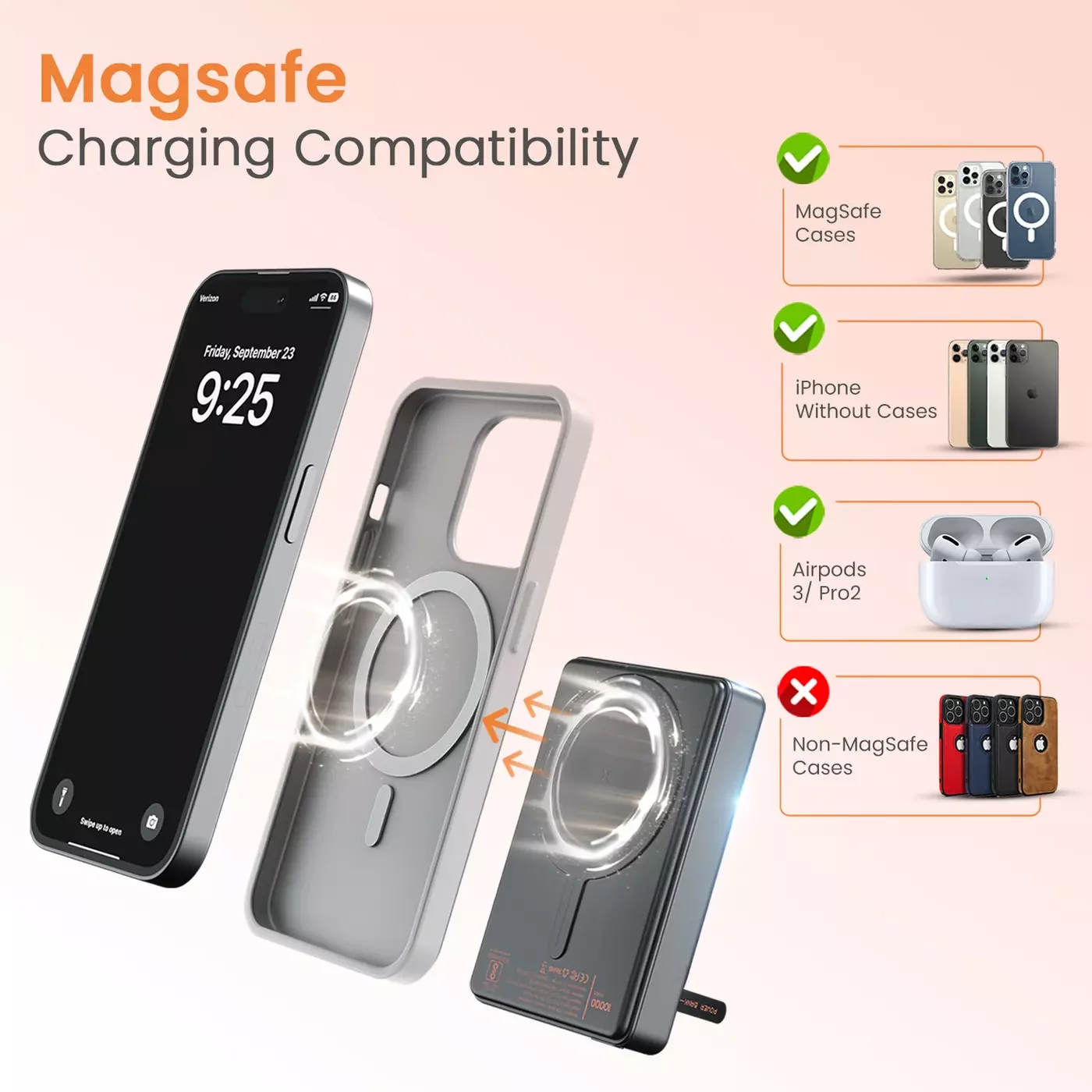 Portronics CHYRO 10000mAh Magnetic Wireless Power Bank, 15W Wireless & 20W PD Fast Charging with Built-in Stand and Type-C Cable Portronics CHYRO 10000mAh Magnetic Wireless Power Bank, 15W Wireless & 20W PD Fast Charging with Built-in Stand and Type-C Cable