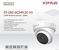 CP PLUS 2.4MP IR Dome Security Camera with Built-in Mic | 3.6mm Lens | 1080P HD | DWDR, Smart IR, 20m Night Vision