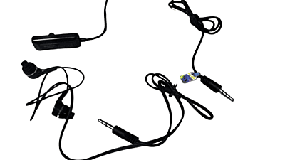 Detachable Wired Earphone with Dual 3.5mm Jacks and Mic