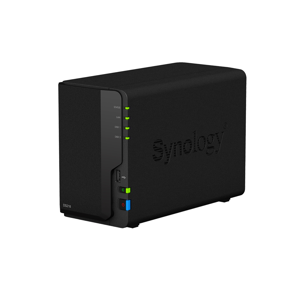 Synology DiskStation DS218 2-Bay NAS | Quad-Core CPU | 2GB DDR4 RAM | 4K Video Transcoding | Ideal for Home & Small Office Storage