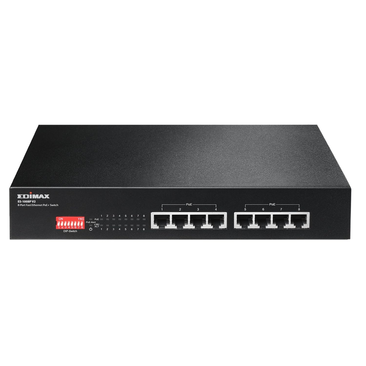 Edimax ES-1008P V2 Long Range 8-Port Fast Ethernet PoE+ Switch with DIP Switch Edimax ES-1008P V2 Long Range 8-Port Fast Ethernet PoE+ Switch with DIP Switch