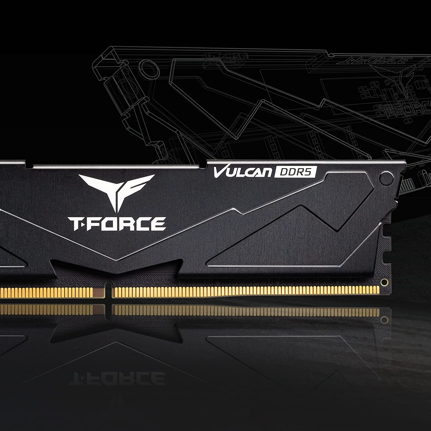 TeamGroup T-Force Vulcan DDR5 UDIMM Desktop Gaming Memory, Metal Heatsink, ECC, XMP 3.0/AMD Expo, Compatible with Intel/AMD CPU, High Performance, Low Latency RAM