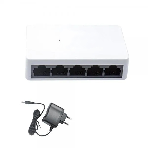 Fast Ethernet Network Switch | 5/8-Port 10/100Mbps | RJ45 Ports, Metal Body ,Plug & Play Fast Ethernet Network Switch | 5/8-Port 10/100Mbps | RJ45 Ports, Metal Body ,Plug & Play