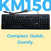 HP KM150 Wired Keyboard and Mouse Combo Full-Size Keyboard, 1600 DPI Ergonomic Optical Sensor Mouse, Instant USB Plug-and-Play, 12 Shortcut Keys, Adjustable Slope Keyboard HP KM150 Wired Keyboard and Mouse Combo Full-Size Keyboard, 1600 DPI Ergonomic Optical Sensor Mouse, Instant USB Plug-and-Play, 12 Shortcut Keys, Adjustable Slope Keyboard