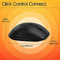 HP M120 Wireless Mouse, USB-A Nano Dongle, 2.4 Ghz Wireless Connection, 6 Buttons, Up to 1600 Dpi, Optical Sensor, Ergonomic Design HP M120 Wireless Mouse, USB-A Nano Dongle, 2.4 Ghz Wireless Connection, 6 Buttons, Up to 1600 Dpi, Optical Sensor, Ergonomic Design