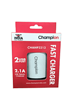 Champion 10.5 W 2.1 A Multiport Mobile Charger For Smartphone (White) Champion 10.5 W 2.1 A Multiport Mobile Charger For Smartphone (White)