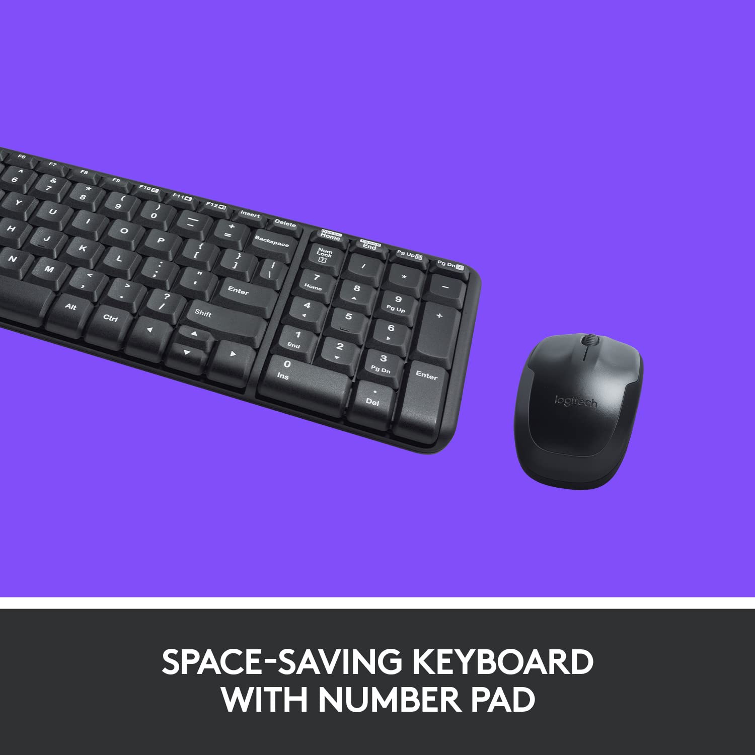 Logitech MK220 Wireless Keyboard and Mouse Combo for Windows, 2.4 GHz Wireless with Unifying USB-Receiver
