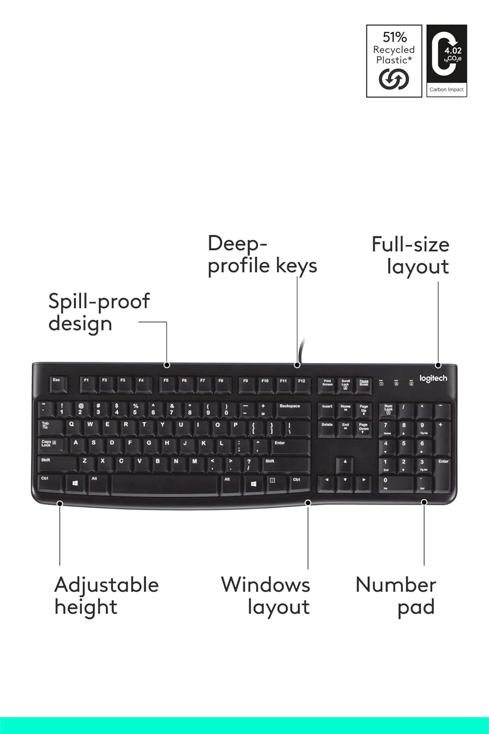 Logitech K120 Wired USB Keyboard – Full-Size, Plug & Play, Spill-Resistant, Durable Design (Black) Logitech K120 Wired USB Keyboard – Full-Size, Plug & Play, Spill-Resistant, Durable Design (Black)