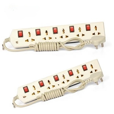Spike 5+5 Way | International Socket with Single Switch | 5 Way Extension Board Extension Cord | Multi Plug Socket for Home Wall, Office Spike 5+5 Way | International Socket with Single Switch | 5 Way Extension Board Extension Cord | Multi Plug Socket for Home Wall, Office