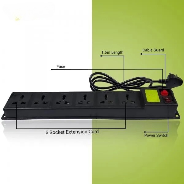 Spike 6+1 Way | Extension Board/Cord, Multi Socket Spike Guard Spike 6+1 Way | Extension Board/Cord, Multi Socket Spike Guard