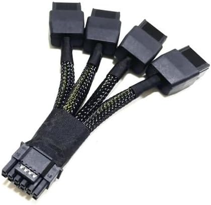 PCIe 5.0 GPU 16 pin (12+4) to Quad PCIe 8 Pin Power Cable (10cm)