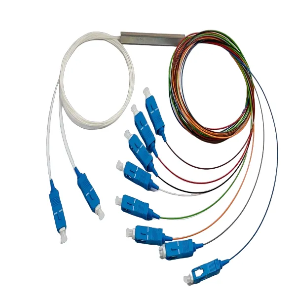 PLC Fiber Optic Splitter with SC/PC Connectors – Compact, High-Precision Optical Splitter for FTTH, PON, and CATV Networks PLC Fiber Optic Splitter with SC/PC Connectors – Compact, High-Precision Optical Splitter for FTTH, PON, and CATV Networks