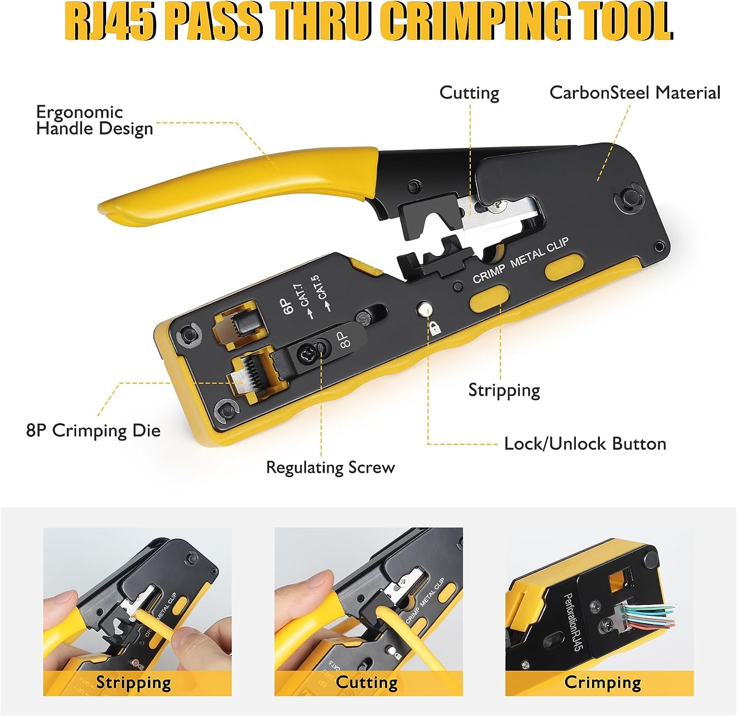Passthrough Crimping Tool | Cat5/ Cat7