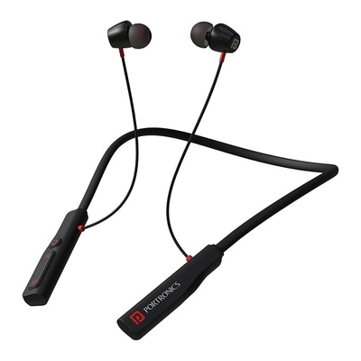Portronics Harmonics Z11 Wireless Earphones, 35H Playtime, Magnetic ON/OFF, Black