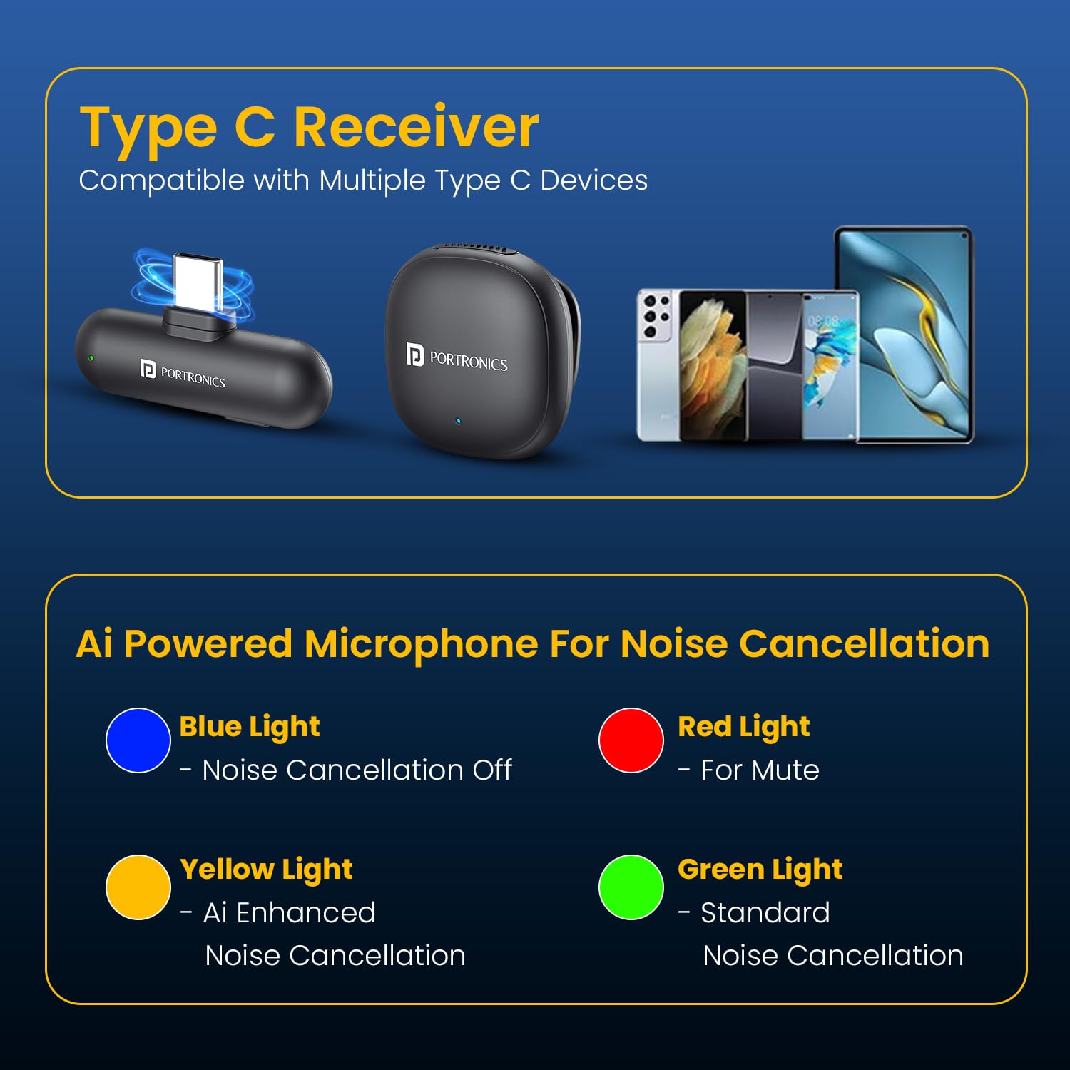 Portronics Vlogmate One India First Ai Powered Wireless Microphone with Noise Reduction, Lapel Mic with Charging Case, Type C Wireless Mic for Video Recording, YouTube Video, Support iPhone & Android Portronics Vlogmate One India First Ai Powered Wireless Microphone with Noise Reduction, Lapel Mic with Charging Case, Type C Wireless Mic for Video Recording, YouTube Video, Support iPhone & Android