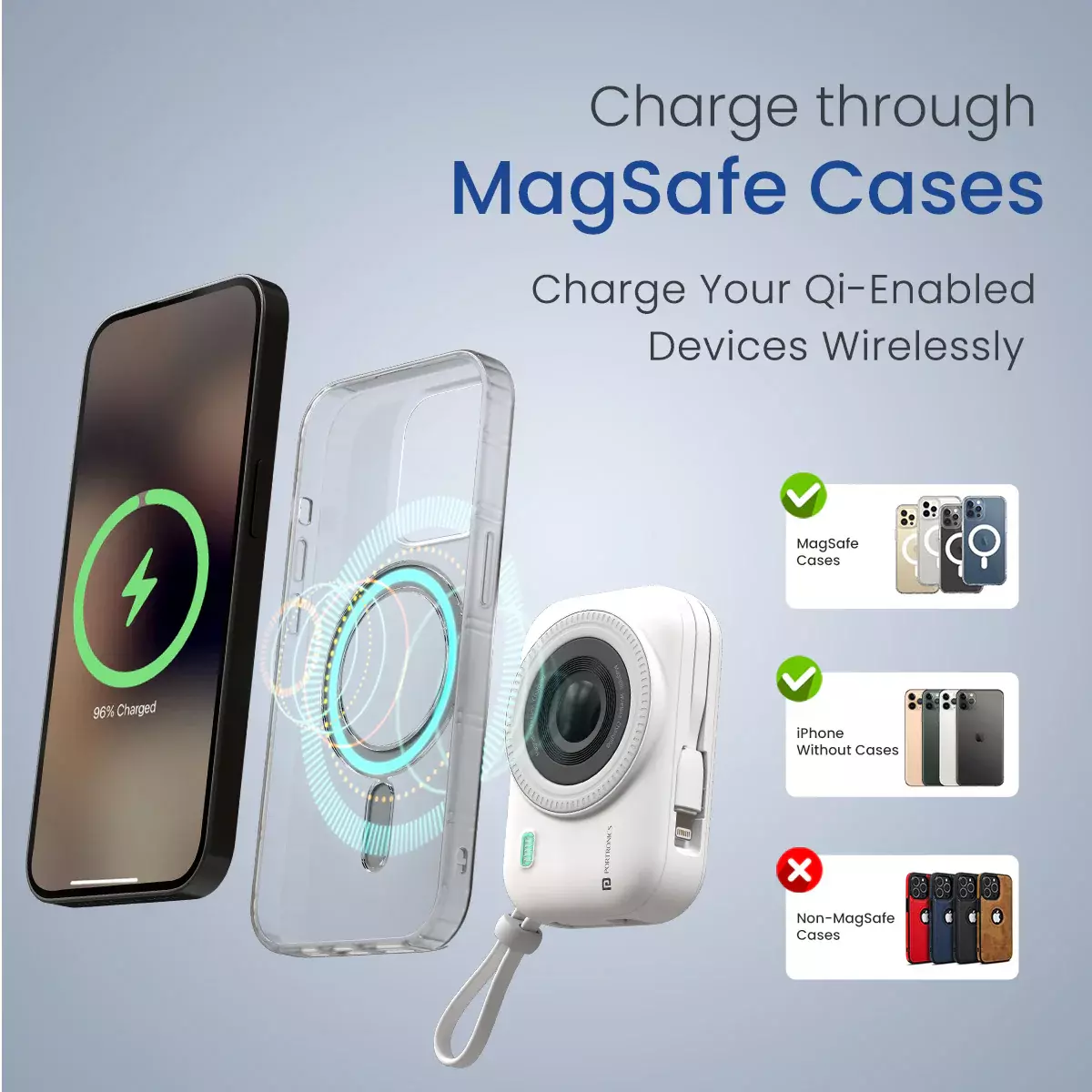 Portronics 15W Wireless Power Bank – Fast Magnetic!