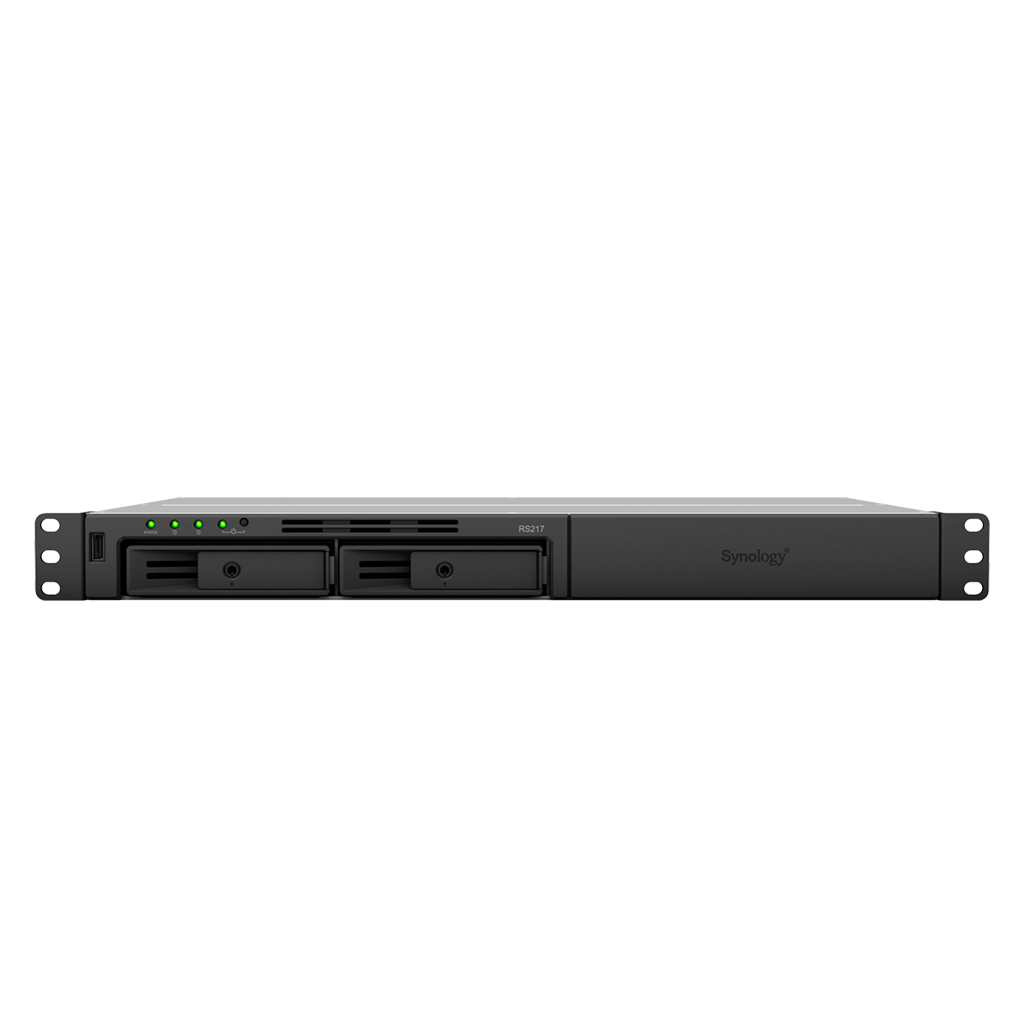 Synology RackStation RS217 – Compact 2-Bay Rackmount NAS for SMBs | Dual-Core CPU | Hardware Encryption | Dual LAN | USB 3.0 | Surveillance & Backup Ready