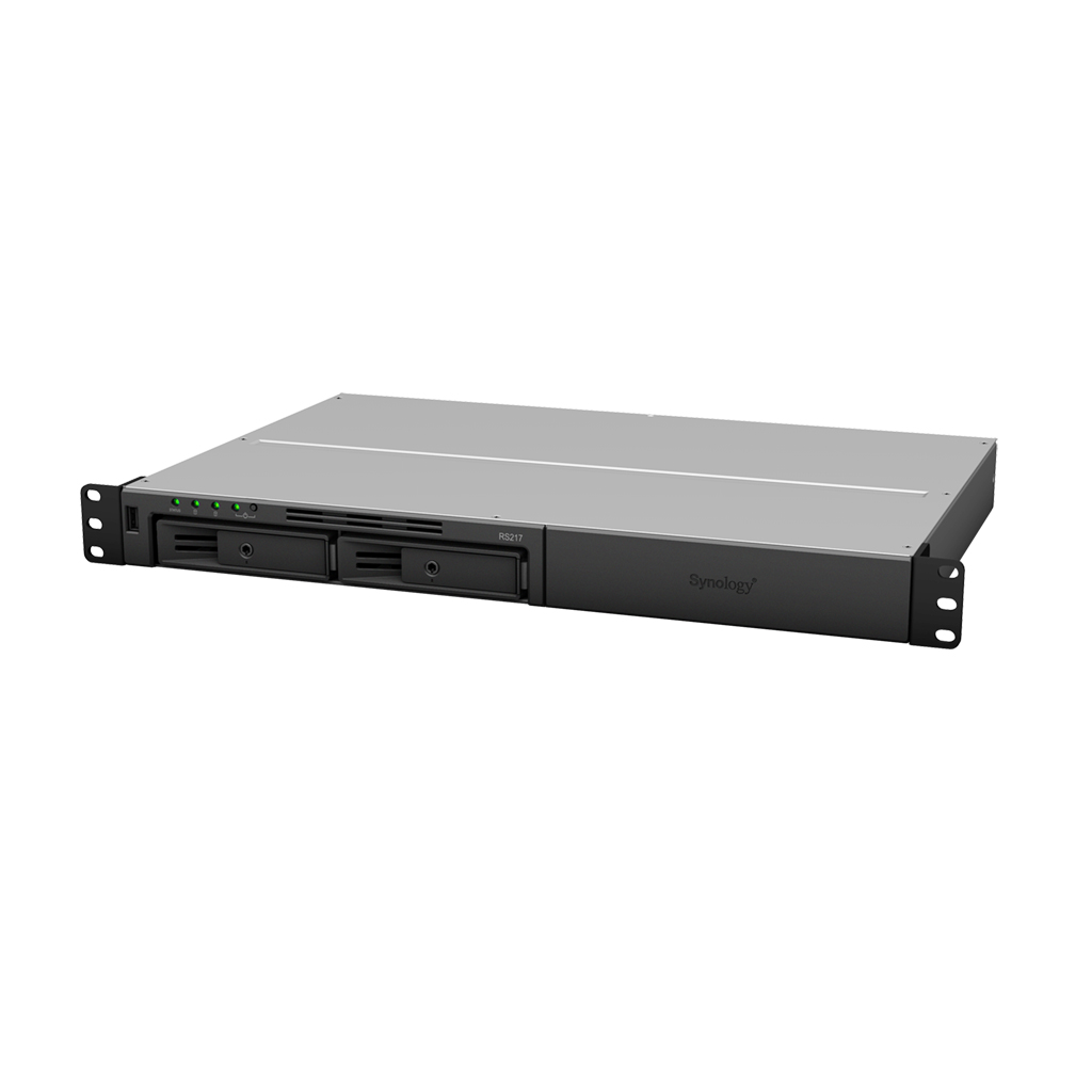 Synology RackStation RS217 – Compact 2-Bay Rackmount NAS for SMBs | Dual-Core CPU | Hardware Encryption | Dual LAN | USB 3.0 | Surveillance & Backup Ready