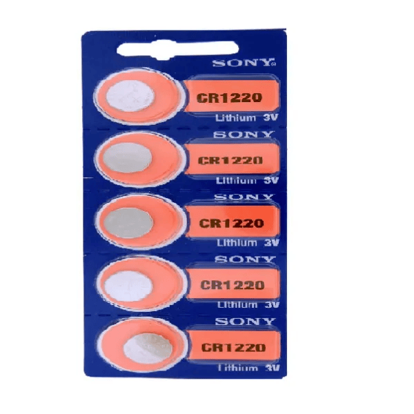 Sony CR-1220 Lithium Coin Cell Battery | 3V Voltage | Long-Lasting Power | Environmentally Friendly | High Capacity (Pack of 5) Sony CR-1220 Lithium Coin Cell Battery | 3V Voltage | Long-Lasting Power | Environmentally Friendly | High Capacity (Pack of 5)