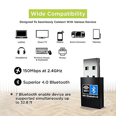 Usb Wifi 4 Ac 150+Bt 4.0 (Box Pack) Usb Wifi 4 Ac 150+Bt 4.0 (Box Pack)