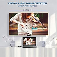 VGA to HDMI Converter with Audio & USB Power, Full HD 1080p Video Adapter for Laptop, PC to HDTV, Monitor, Projector – (VGA Male to HDMI Female) VGA to HDMI Converter with Audio & USB Power, Full HD 1080p Video Adapter for Laptop, PC to HDTV, Monitor, Projector – (VGA Male to HDMI Female)