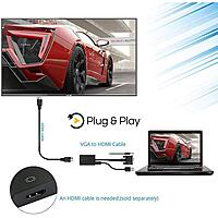 VGA to HDMI Converter with Audio & USB Power, Full HD 1080p Video Adapter for Laptop, PC to HDTV, Monitor, Projector – (VGA Male to HDMI Female) VGA to HDMI Converter with Audio & USB Power, Full HD 1080p Video Adapter for Laptop, PC to HDTV, Monitor, Projector – (VGA Male to HDMI Female)