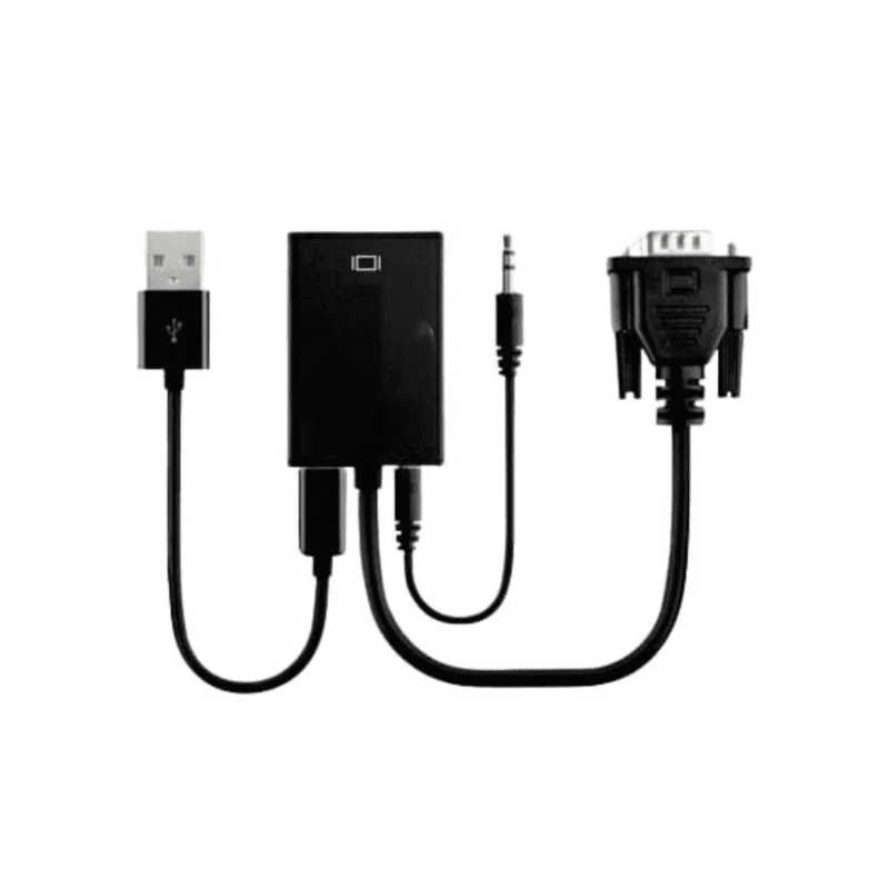 VGA to HDMI Converter with Audio & USB Power, Full HD 1080p Video Adapter for Laptop, PC to HDTV, Monitor, Projector – (VGA Male to HDMI Female) VGA to HDMI Converter with Audio & USB Power, Full HD 1080p Video Adapter for Laptop, PC to HDTV, Monitor, Projector – (VGA Male to HDMI Female)