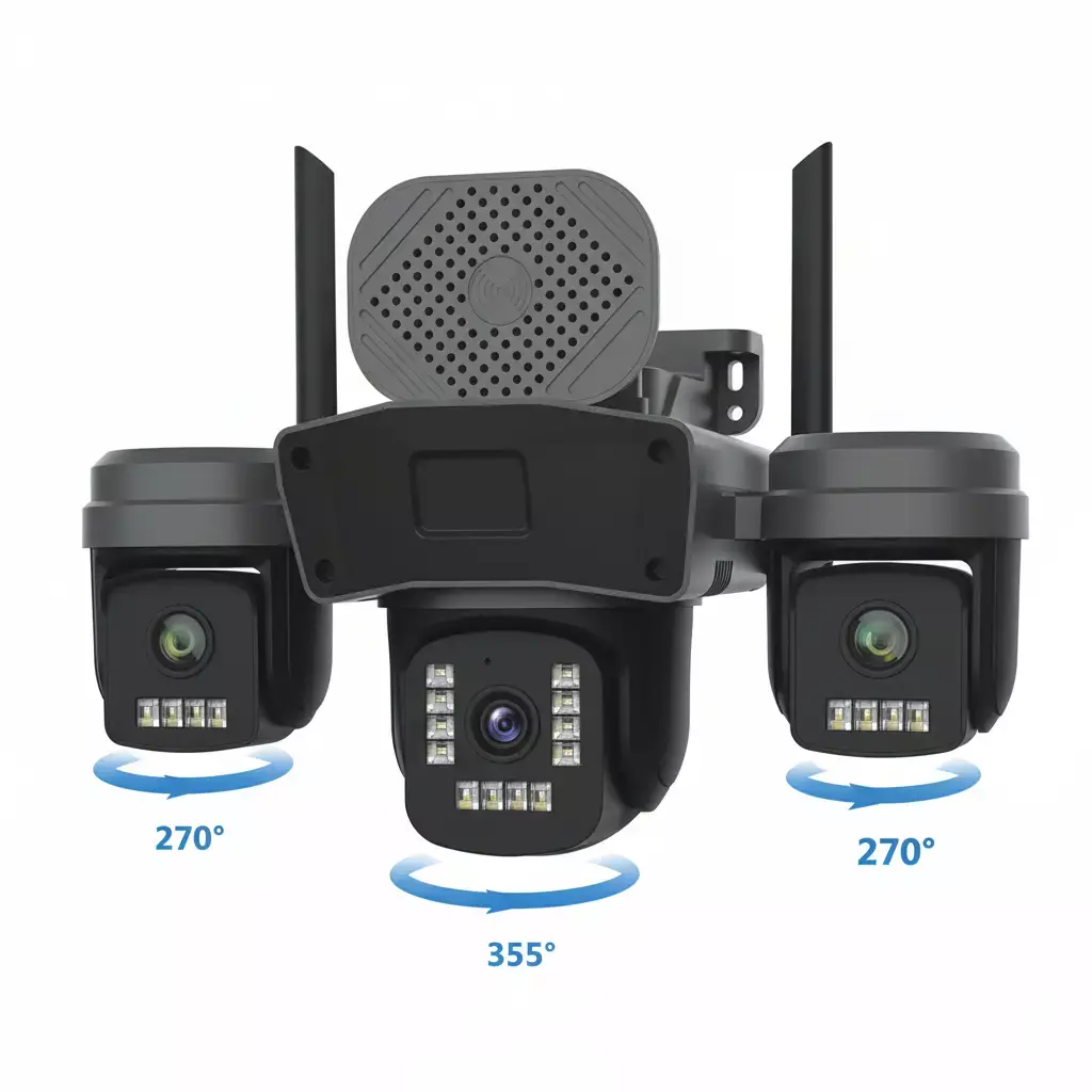 4G/WiFi Triple Lens PTZ Security Camera | 360° View | Night Vision | AI ...