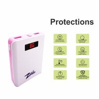 Zeal Z-10 10400 mAh Digital Power Bank (White & Pink)