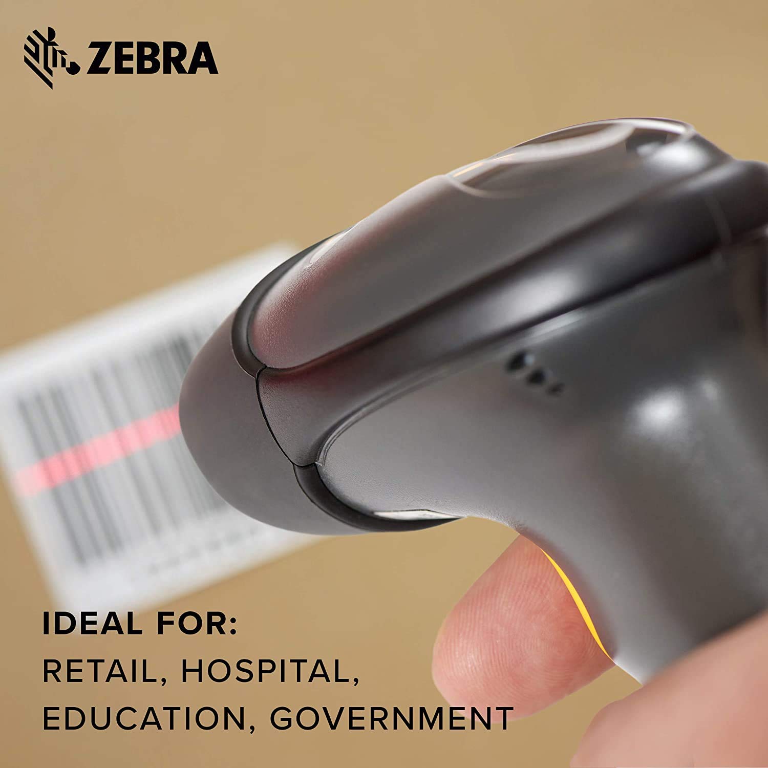 Zebra LS2208 1D Handheld Barcode Scanner Wired Optical Laser Black Corded Reader Imager with Stand and USB Cord