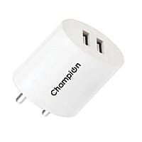 Champion 10.5 W 2.1 A Multiport Mobile Charger For Smartphone (White) Champion 10.5 W 2.1 A Multiport Mobile Charger For Smartphone (White)