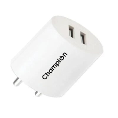 Champion 10.5 W 2.1 A Multiport Mobile Charger For Smartphone (White) Champion 10.5 W 2.1 A Multiport Mobile Charger For Smartphone (White)