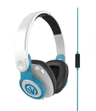 ifrogz In-Tone Wired Headphone with 3.5mm Jack, Over Ear, in-Line Mic , Foldable, 1.2m Cable ,Soft Cushion, 40mm Drivers for PC, Laptop, Smartphone, Tablet (Blue)