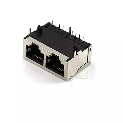 Double Ports RJ45 Female Socket Connectors |Dual Ethernet LAN Connector High-Quality Network Interface