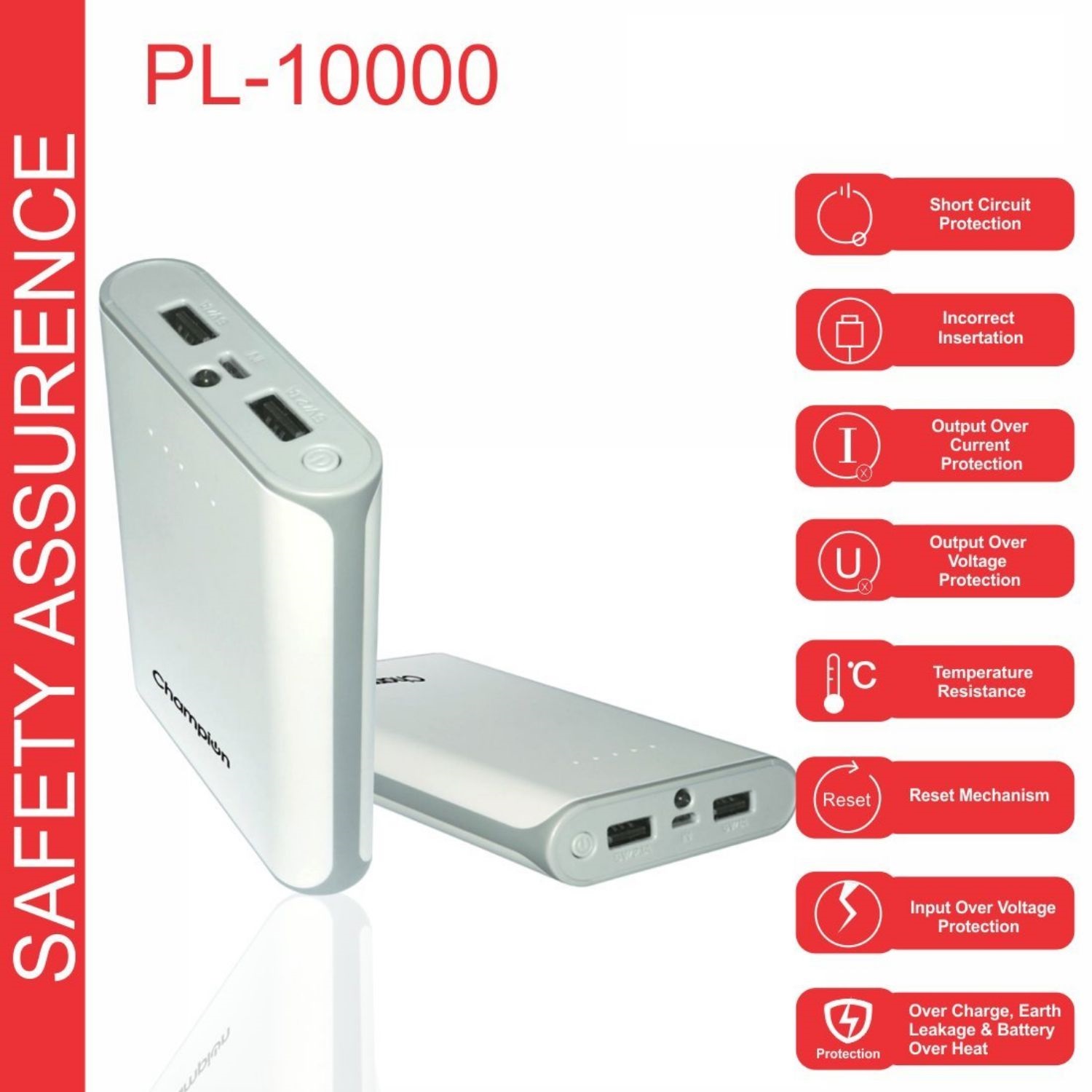 Power Bank Housing With Dual USB Output Ports, Micro Input Port, Torch light and LED Indicator Power Bank Housing With Dual USB Output Ports, Micro Input Port, Torch light and LED Indicator