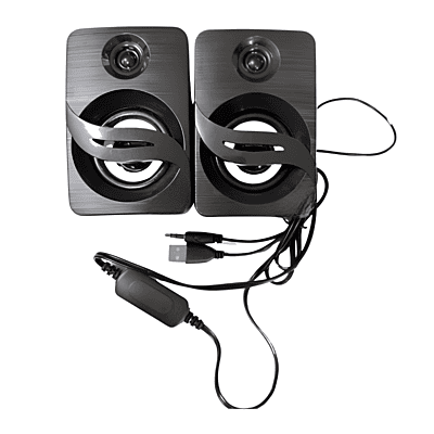 USB 2.0 Multimedia Mini Speakers for Laptop/Desktop (Black)