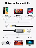 Type C to 4K HDMI Cable – USB 3.1 (M) to HDMI 2.0 (M), Thunderbolt 3 Compatible, Supports 3840x2160 @60Hz Resolution-1.8m Type C to 4K HDMI Cable – USB 3.1 (M) to HDMI 2.0 (M), Thunderbolt 3 Compatible, Supports 3840x2160 @60Hz Resolution-1.8m