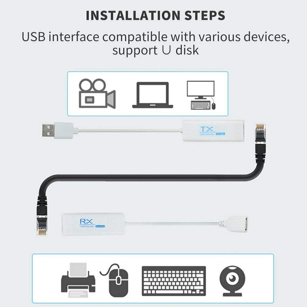 USB LAN EXTENDER | Lan Repeater R45 200M | LAN Extension Adapter for USB Cameras Printers Keyboard Mouse USB LAN EXTENDER | Lan Repeater R45 200M | LAN Extension Adapter for USB Cameras Printers Keyboard Mouse